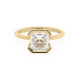 Asscher Half Bezel Lab Grown Diamond Engagement Ring
