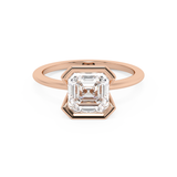 Asscher Half Bezel Lab Grown Diamond Engagement Ring