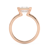 Asscher Half Bezel Lab Grown Diamond Engagement Ring