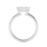 Asscher Half Bezel Lab Grown Diamond Engagement Ring