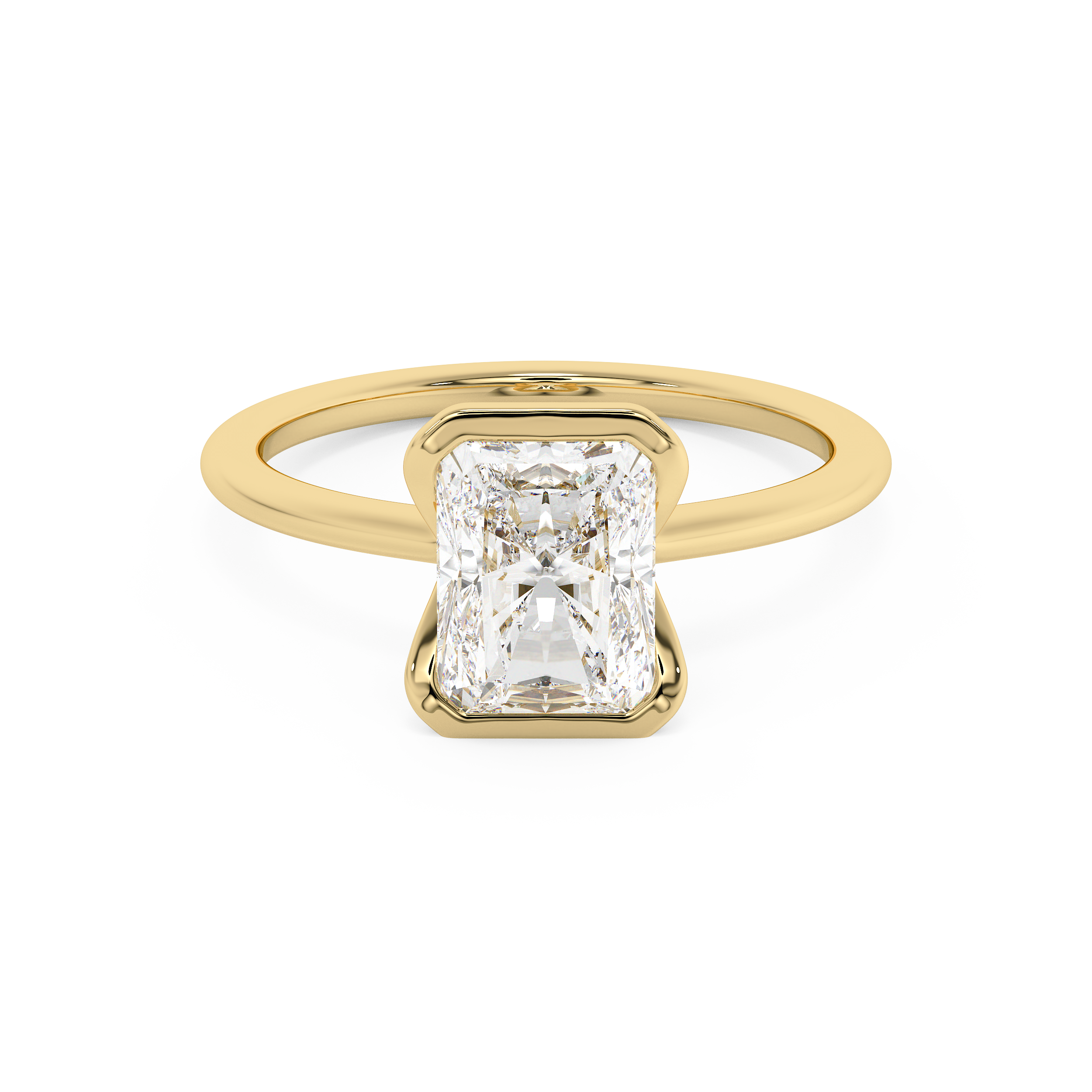 Radiant Half Bezel Lab Grown Diamond Engagement Ring