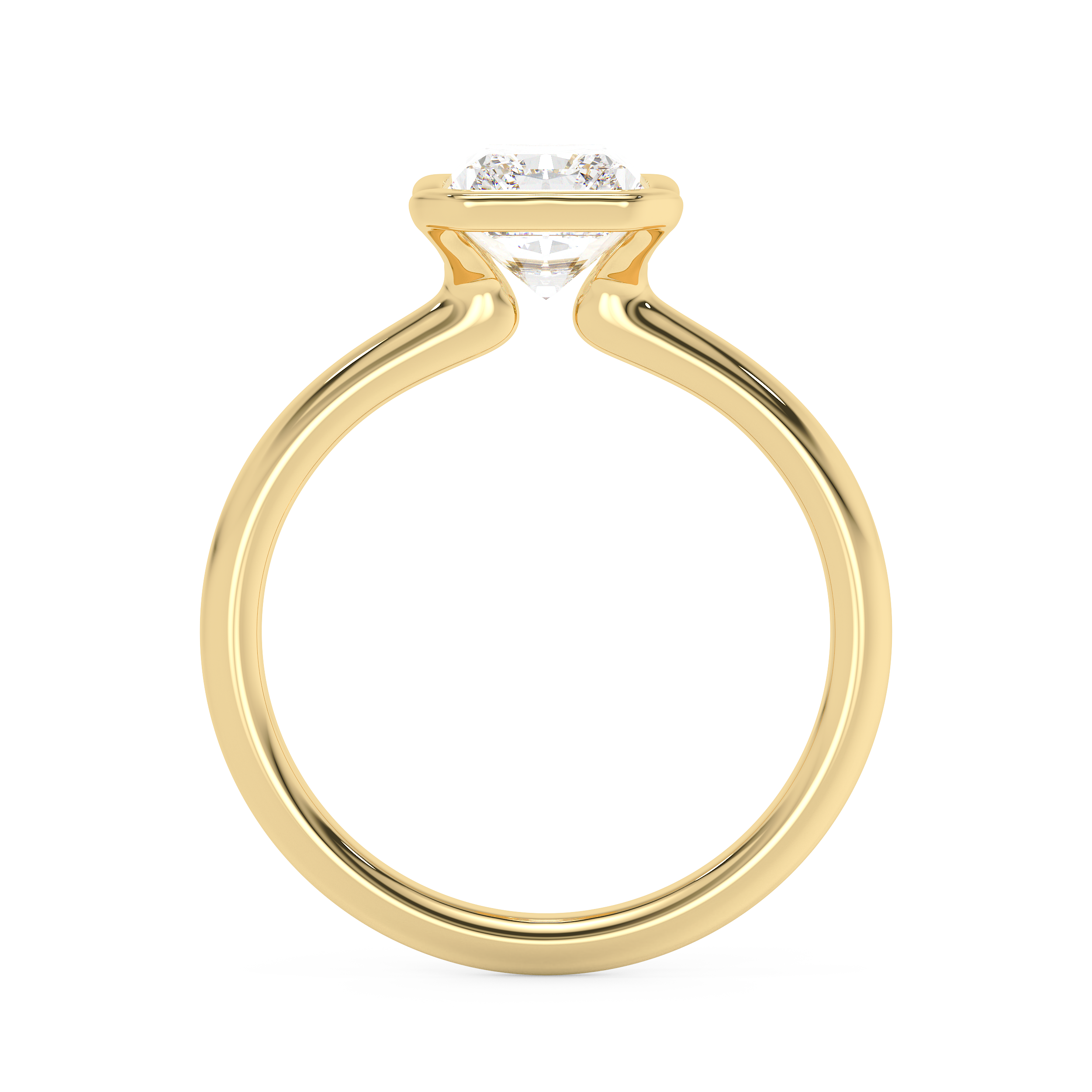 Radiant Half Bezel Lab Grown Diamond Engagement Ring
