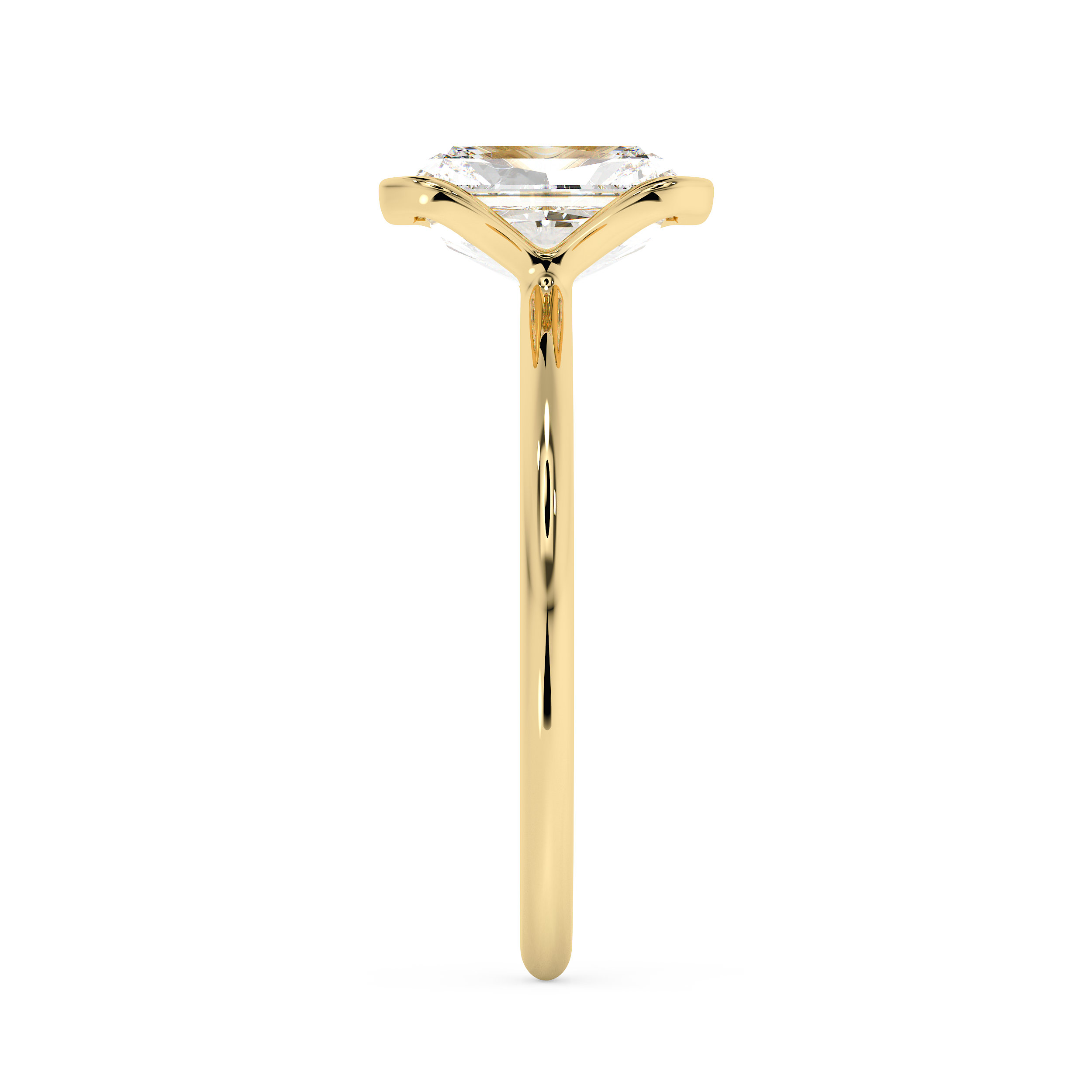Radiant Half Bezel Lab Grown Diamond Engagement Ring