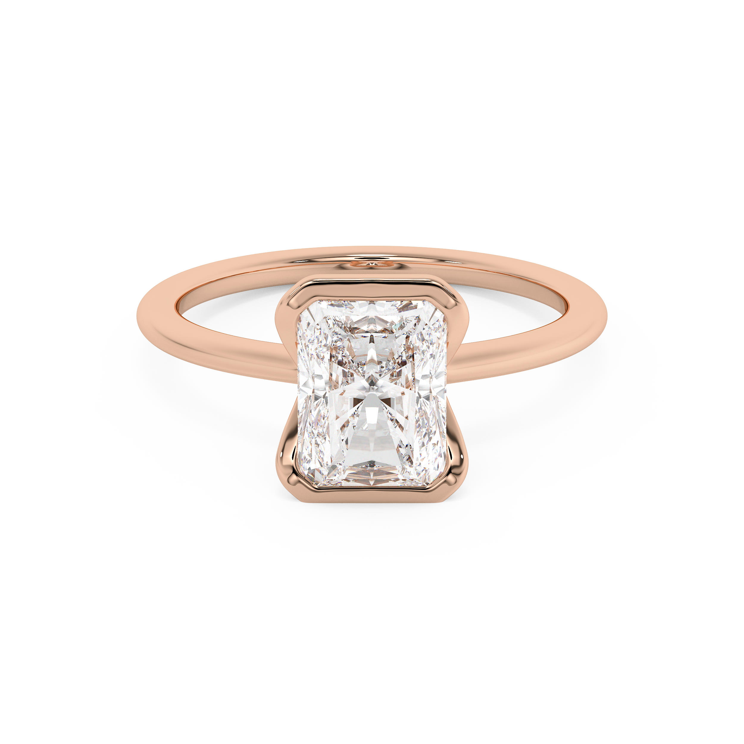 Radiant Half Bezel Lab Grown Diamond Engagement Ring
