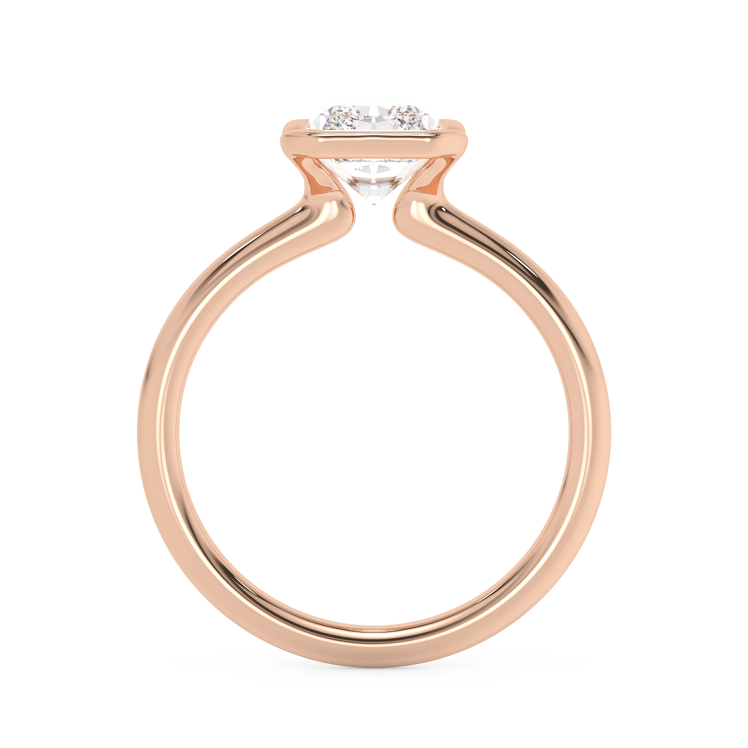 Radiant Half Bezel Lab Grown Diamond Engagement Ring