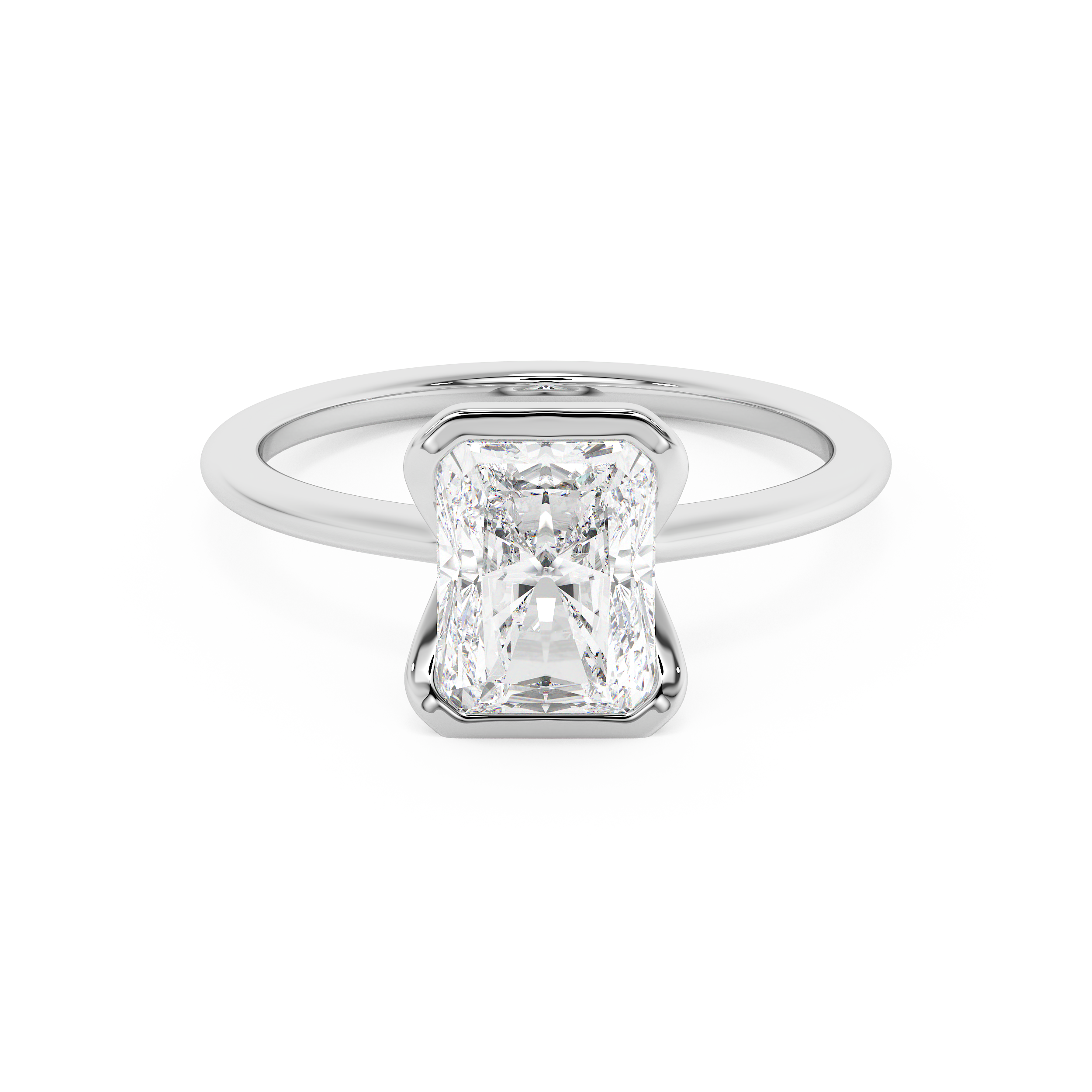 Radiant Half Bezel Lab Grown Diamond Engagement Ring