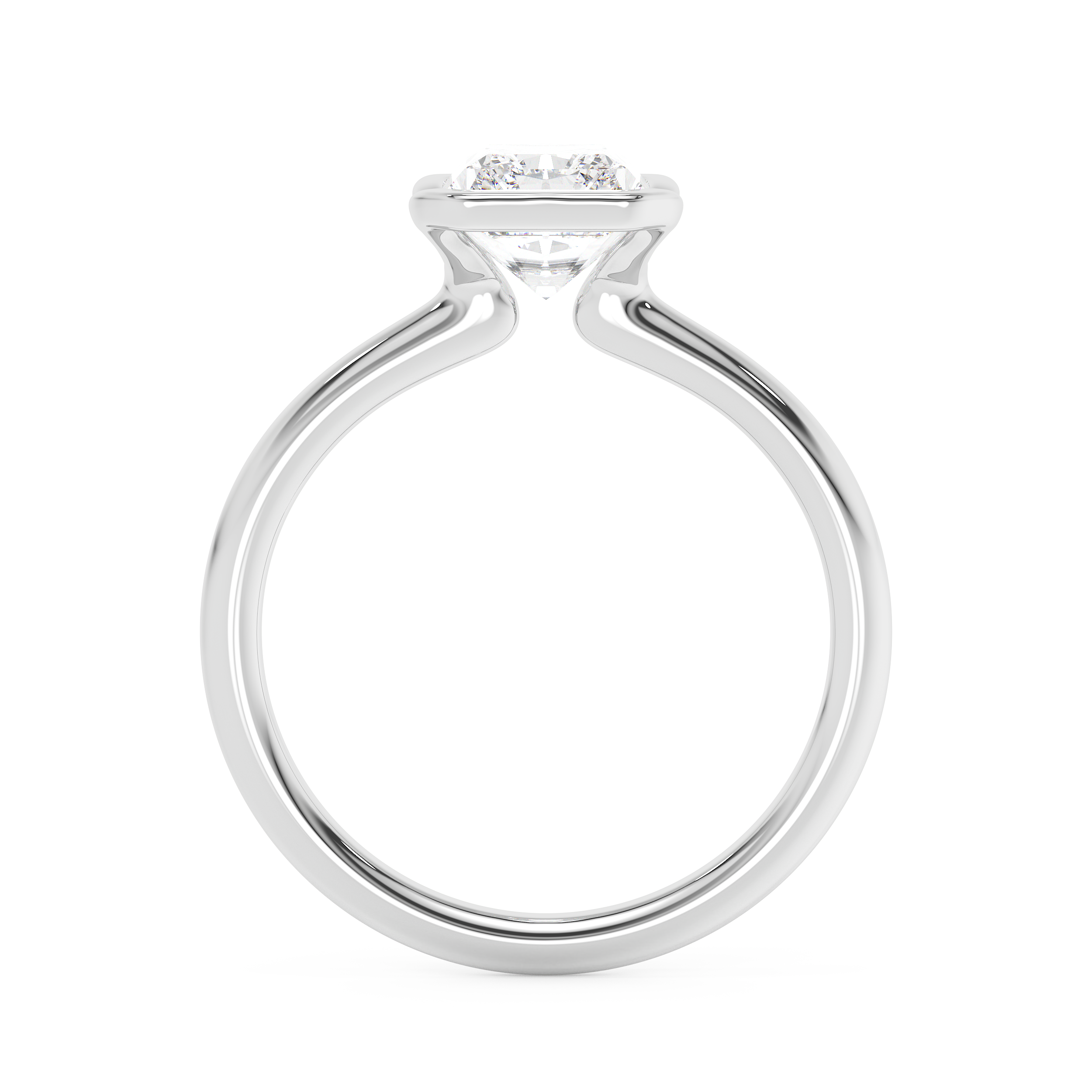 Radiant Half Bezel Lab Grown Diamond Engagement Ring