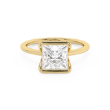 Princess Half Bezel Lab Grown Diamond Engagement Ring