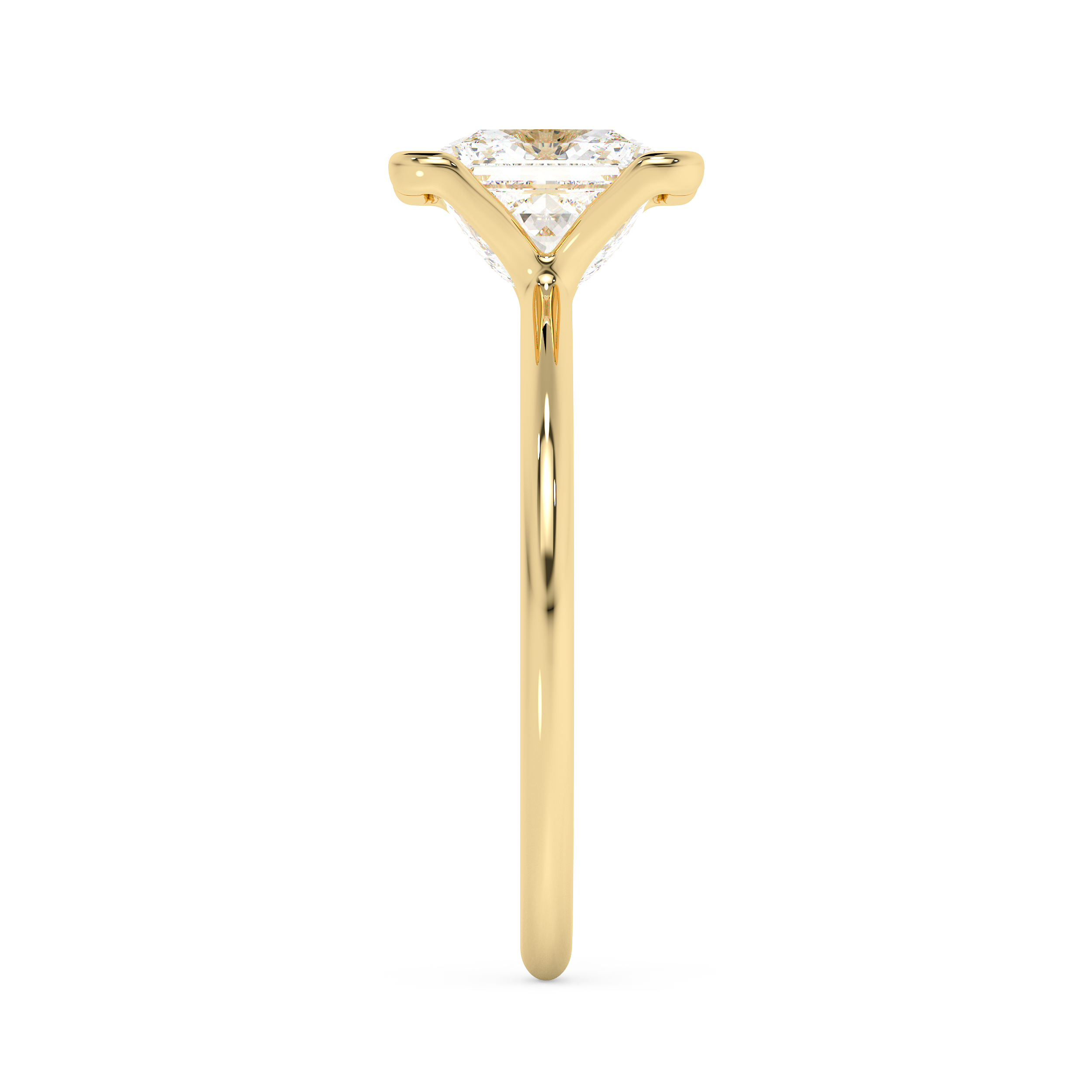 Princess Half Bezel Lab Grown Diamond Engagement Ring