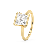 Princess Half Bezel Lab Grown Diamond Engagement Ring