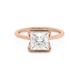 Princess Half Bezel Lab Grown Diamond Engagement Ring