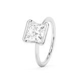 Princess Half Bezel Lab Grown Diamond Engagement Ring