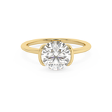 Round Half Bezel Lab Grown Diamond Engagement Ring