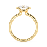 Round Half Bezel Lab Grown Diamond Engagement Ring