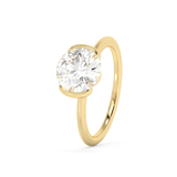 Round Half Bezel Lab Grown Diamond Engagement Ring
