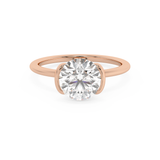 Round Half Bezel Lab Grown Diamond Engagement Ring