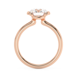 Round Half Bezel Lab Grown Diamond Engagement Ring