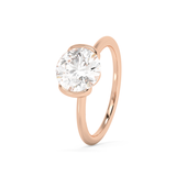 Round Half Bezel Lab Grown Diamond Engagement Ring