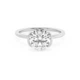 Round Half Bezel Lab Grown Diamond Engagement Ring