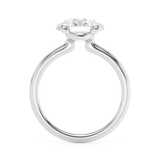 Round Half Bezel Lab Grown Diamond Engagement Ring