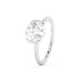 Round Half Bezel Lab Grown Diamond Engagement Ring