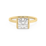 Princess Half Bezel Lab Grown Diamond Engagement Ring