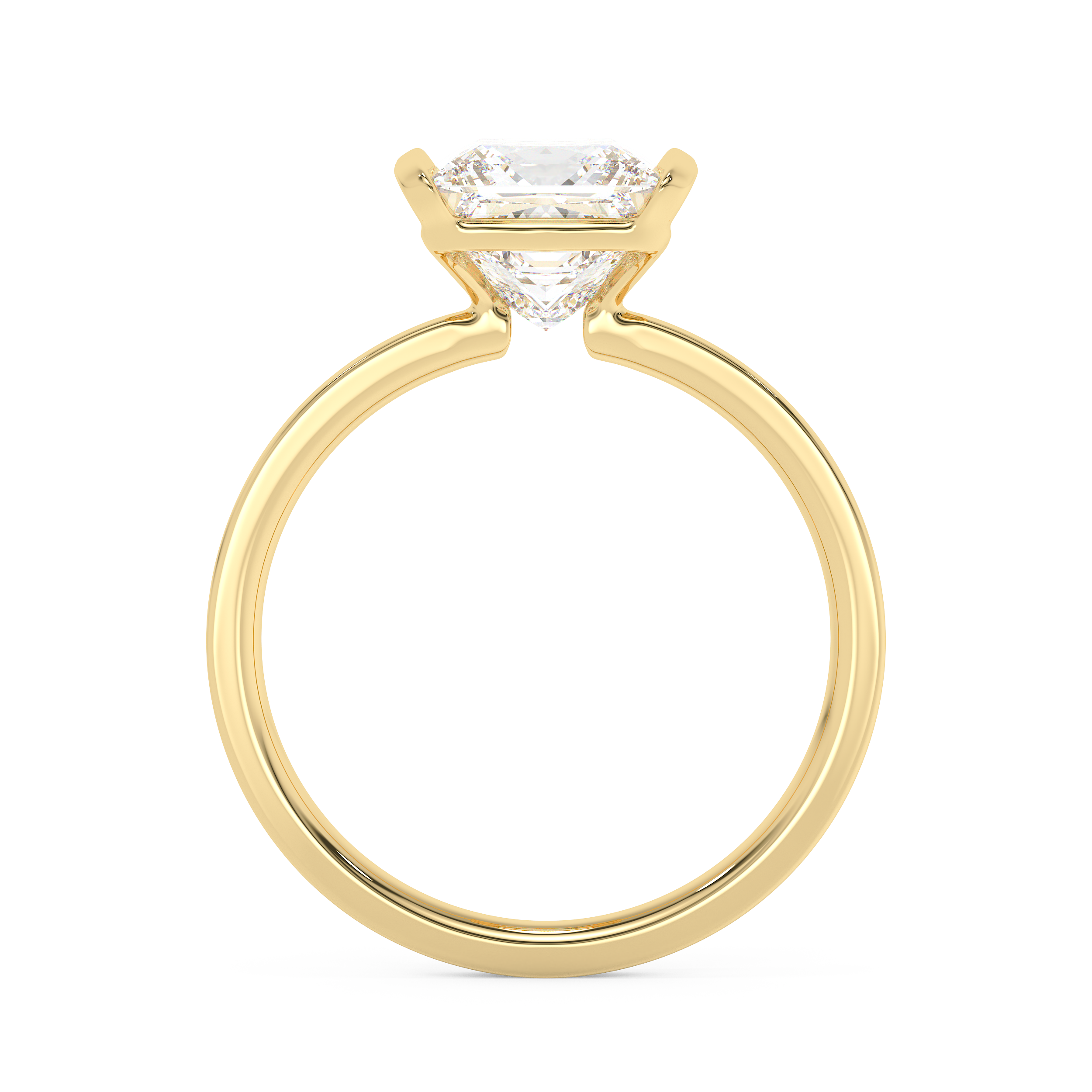 Princess Half Bezel Lab Grown Diamond Engagement Ring