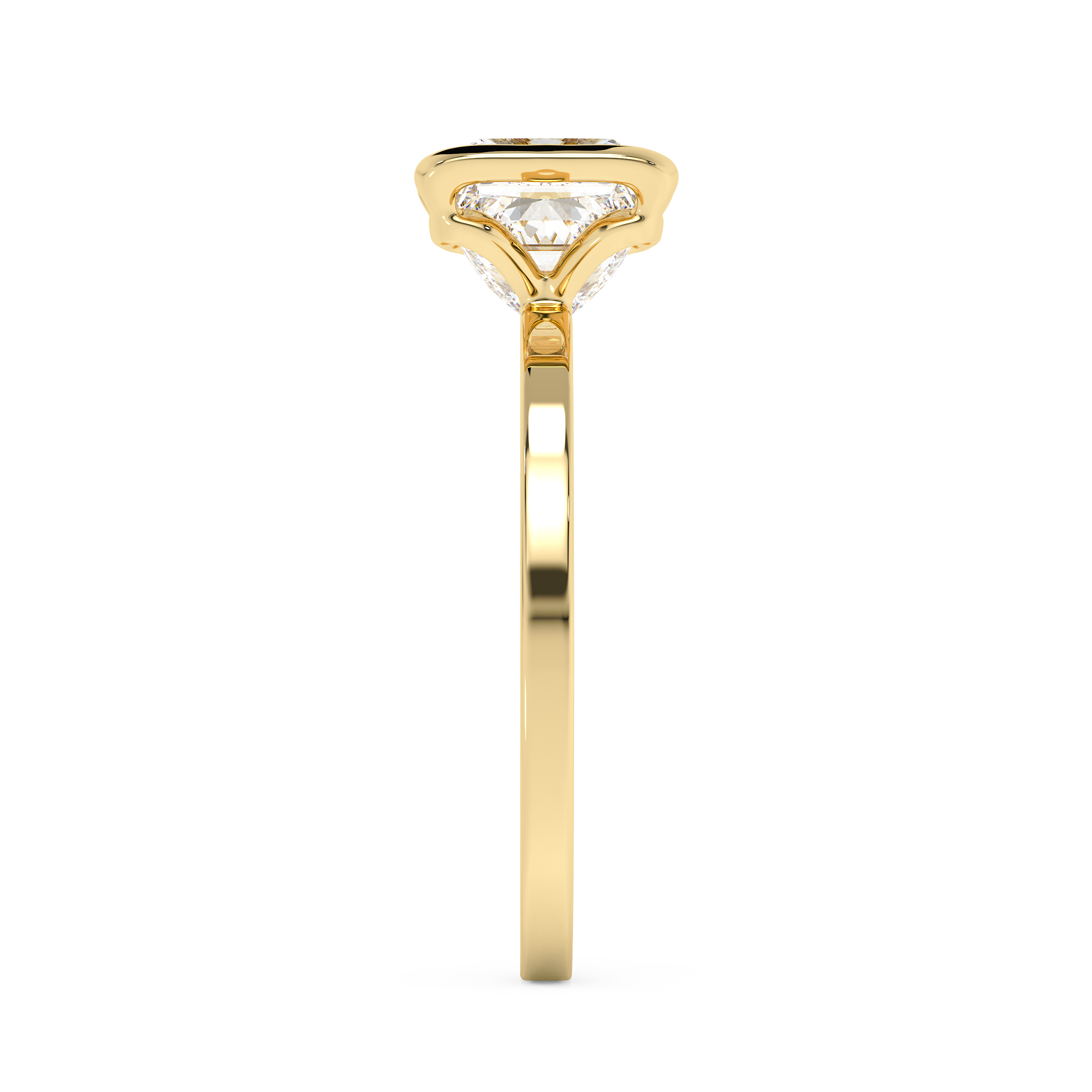 Princess Half Bezel Lab Grown Diamond Engagement Ring