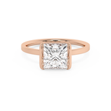 Princess Half Bezel Lab Grown Diamond Engagement Ring
