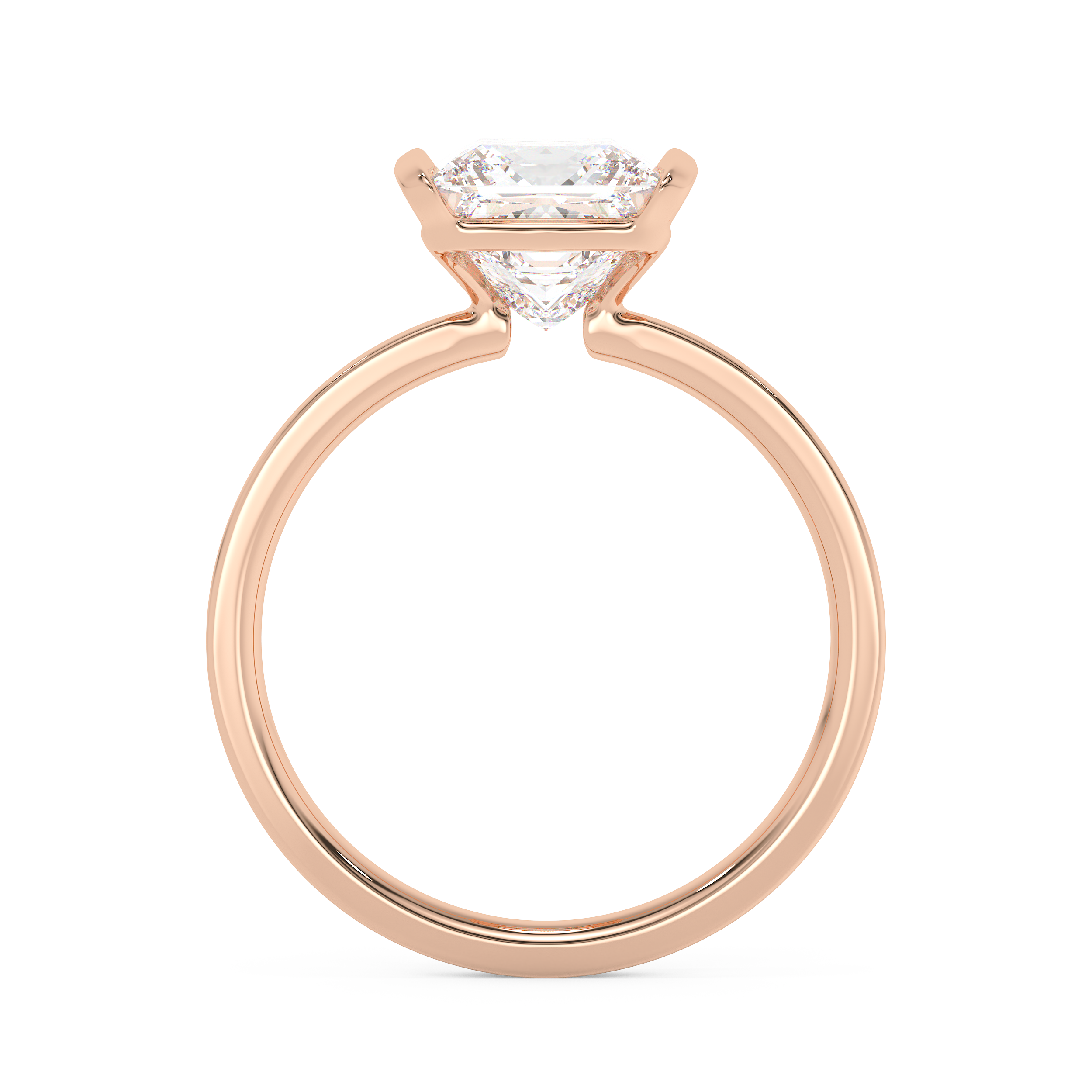 Princess Half Bezel Lab Grown Diamond Engagement Ring