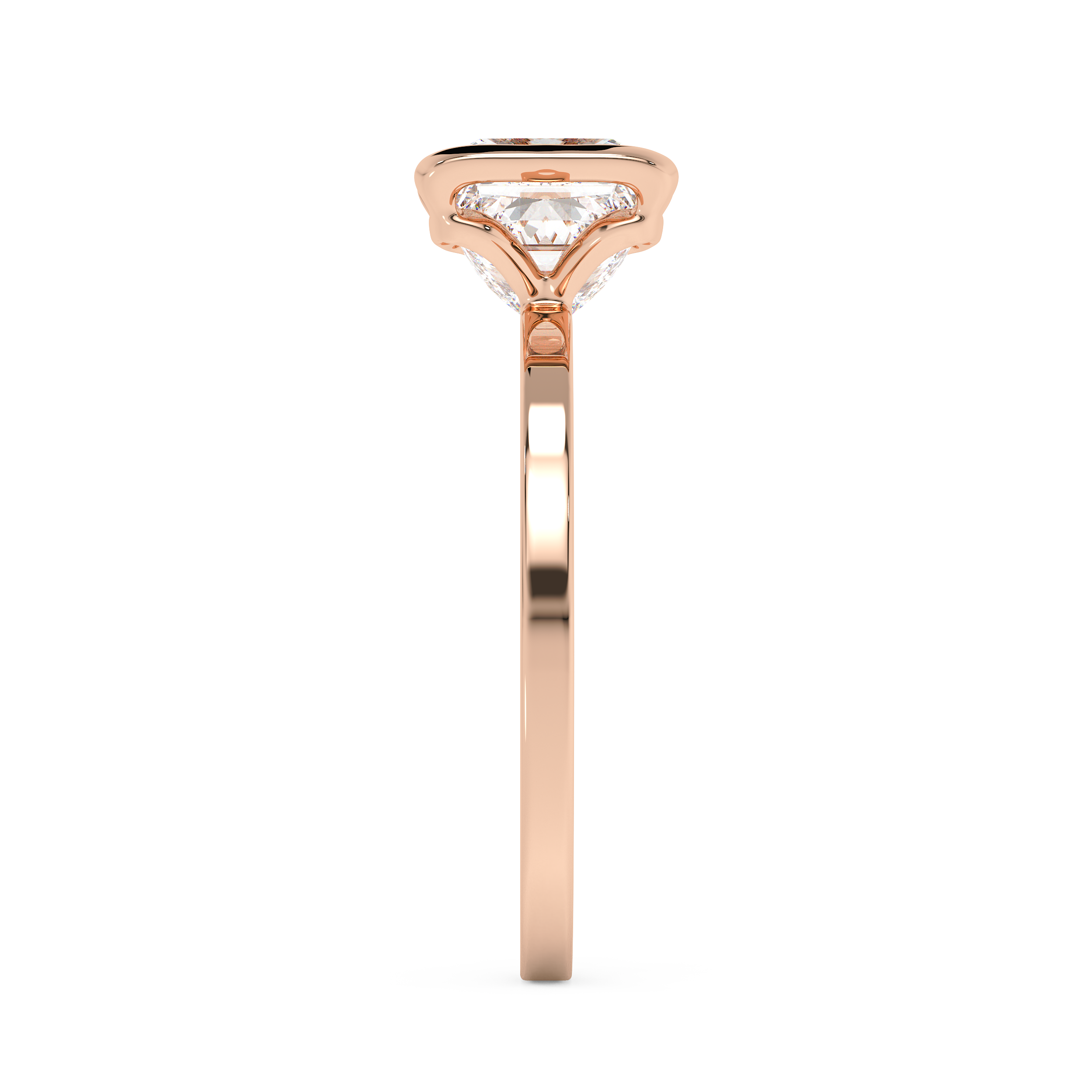 Princess Half Bezel Lab Grown Diamond Engagement Ring