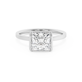 Princess Half Bezel Lab Grown Diamond Engagement Ring