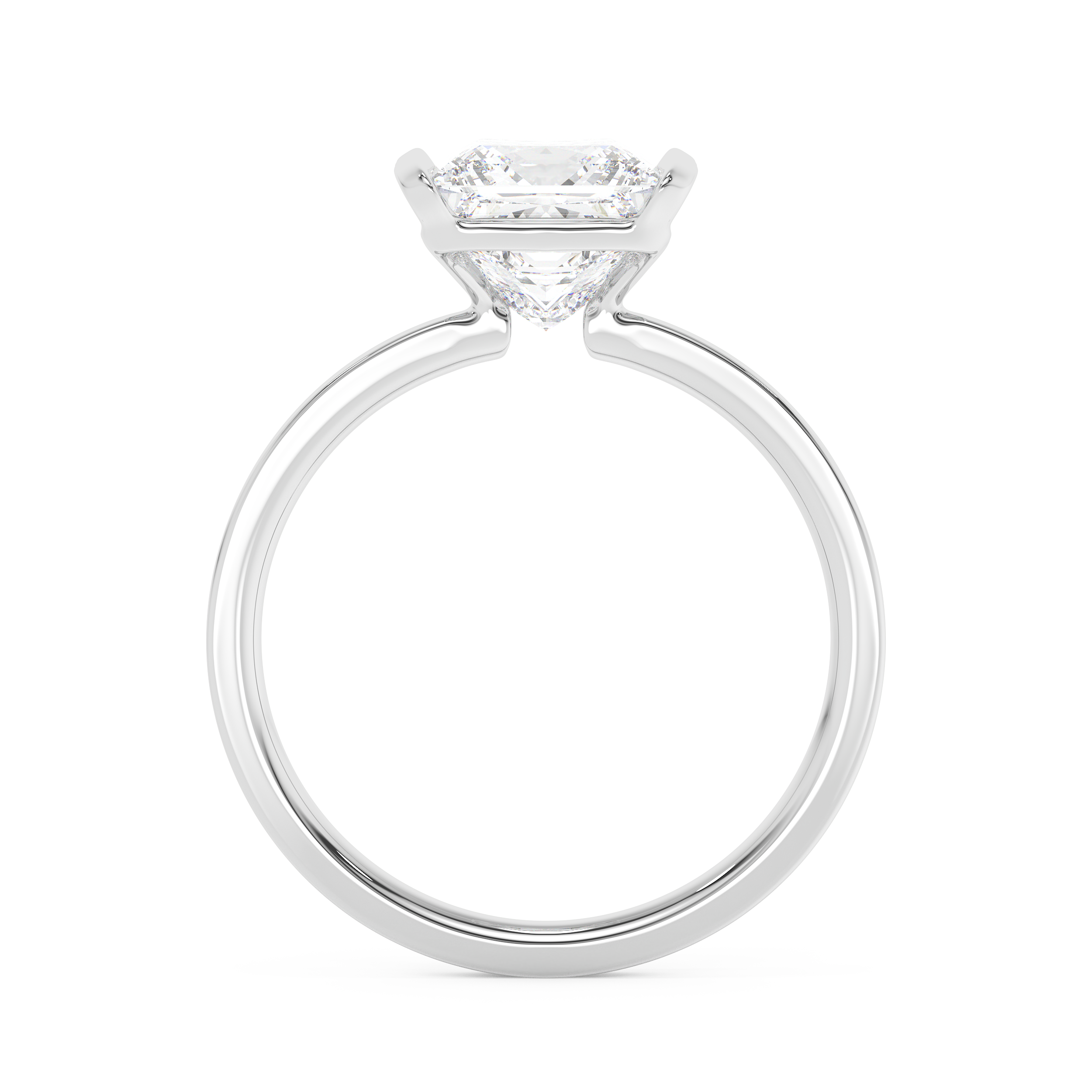 Princess Half Bezel Lab Grown Diamond Engagement Ring