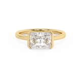 Radiant Half Bezel Lab Grown Diamond Engagement Ring