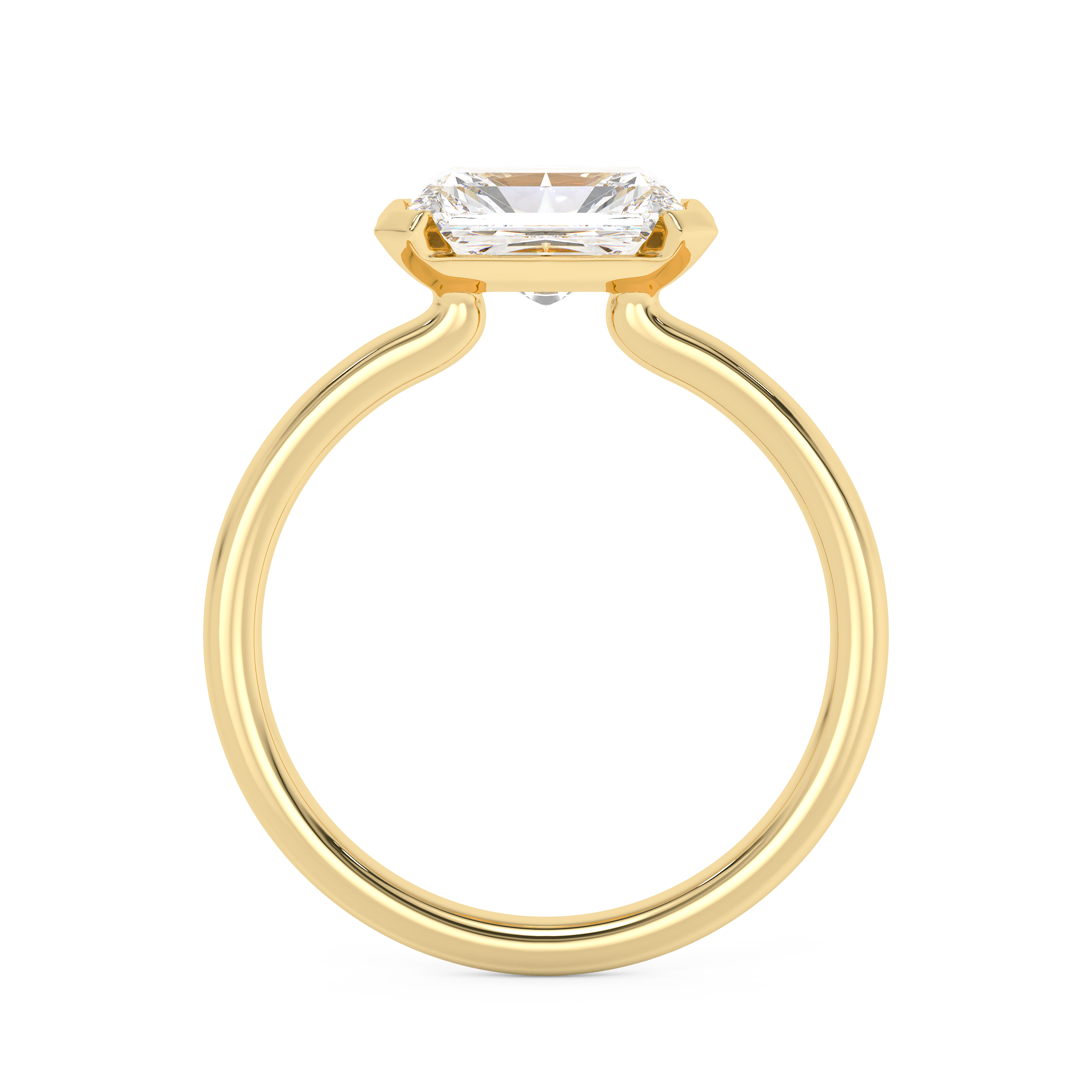 Radiant Half Bezel Lab Grown Diamond Engagement Ring