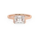 Radiant Half Bezel Lab Grown Diamond Engagement Ring