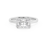Radiant Half Bezel Lab Grown Diamond Engagement Ring