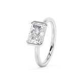 Radiant Half Bezel Lab Grown Diamond Engagement Ring