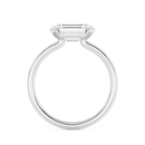 Emerald Half Bezel Lab Grown Diamond Engagement Ring