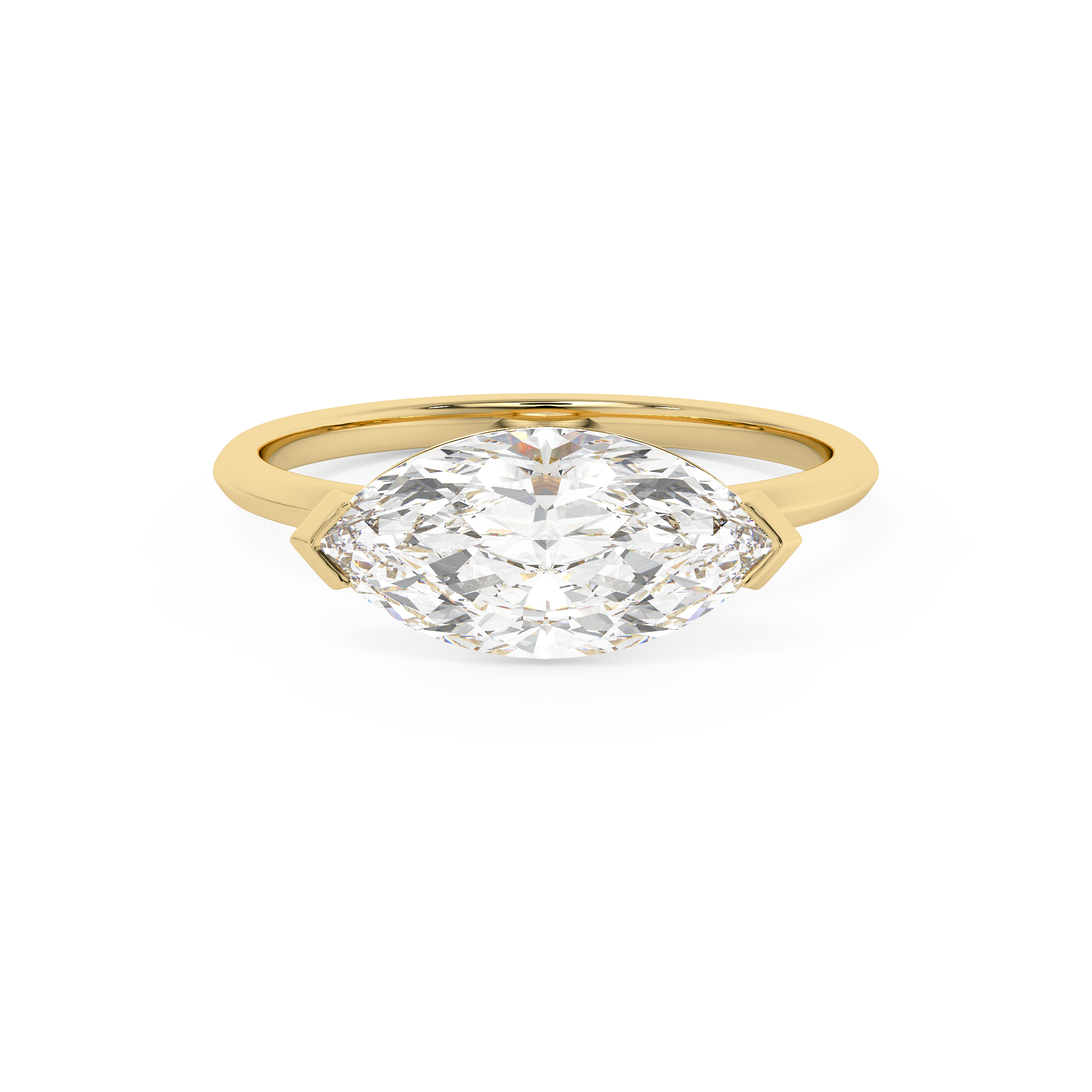 East West Marquise Solitaire Lab Grown Diamond Engagement Ring