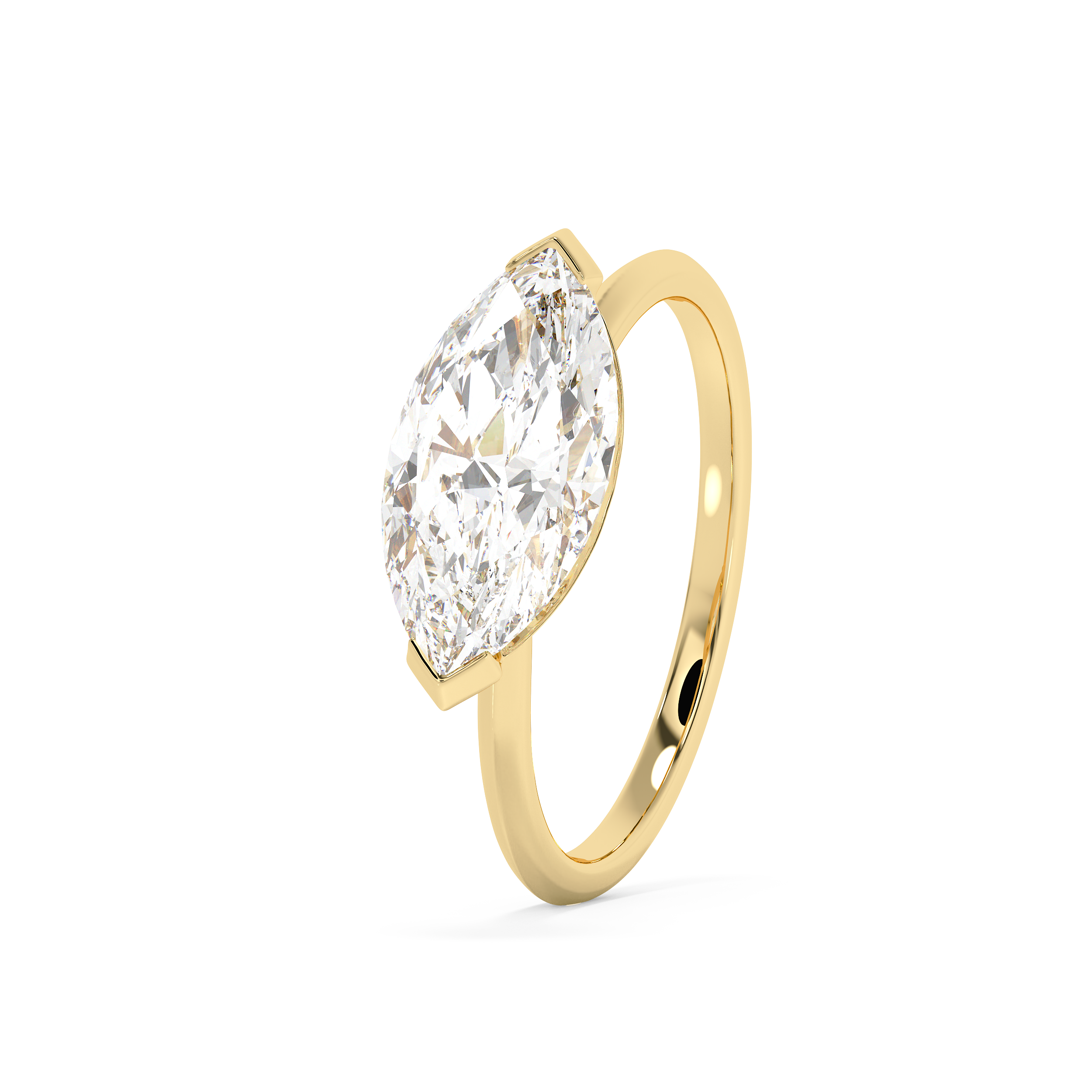 East West Marquise Solitaire Lab Grown Diamond Engagement Ring
