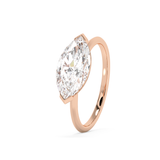 East West Marquise Solitaire Lab Grown Diamond Engagement Ring