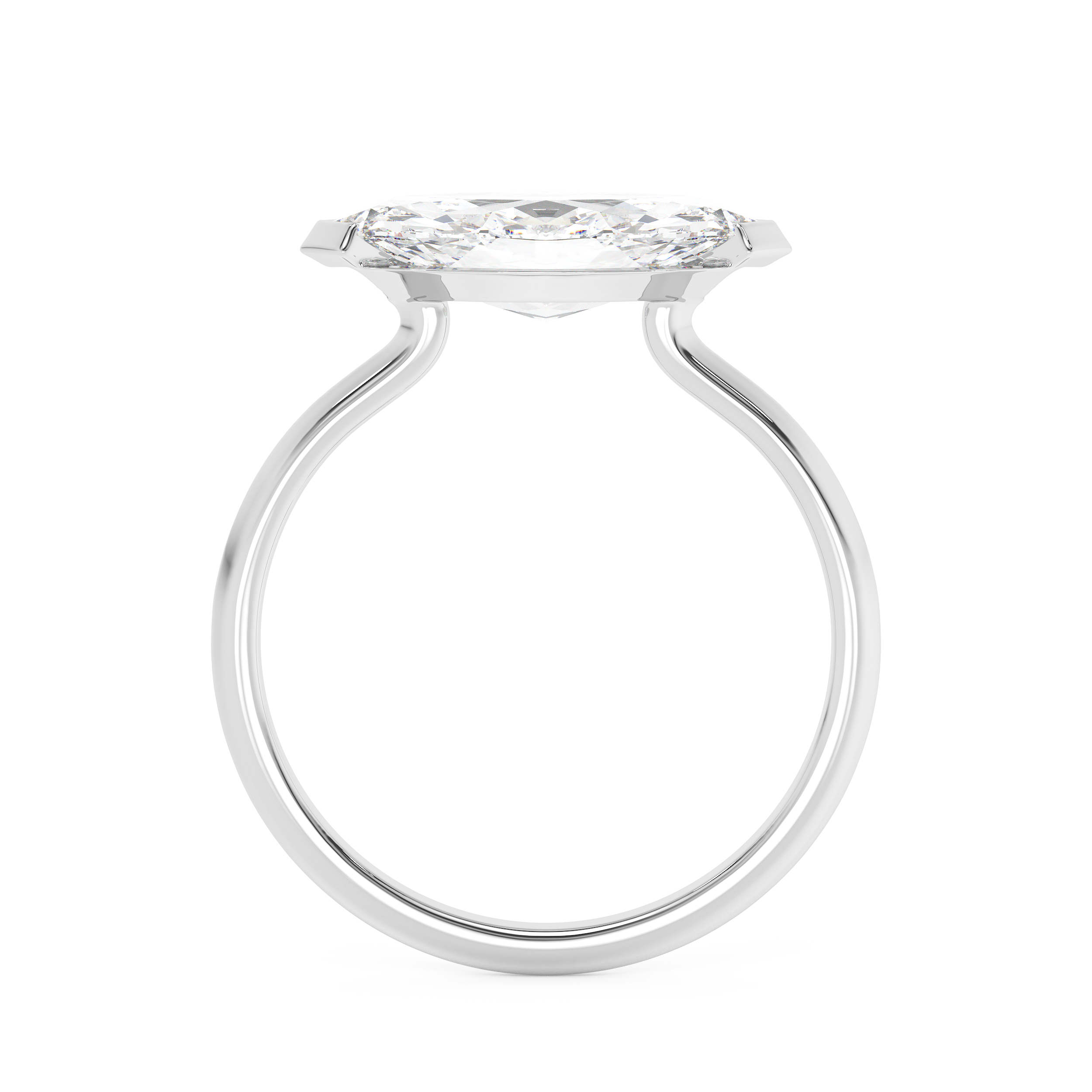 East West Marquise Solitaire Lab Grown Diamond Engagement Ring