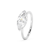 East West Marquise Solitaire Lab Grown Diamond Engagement Ring