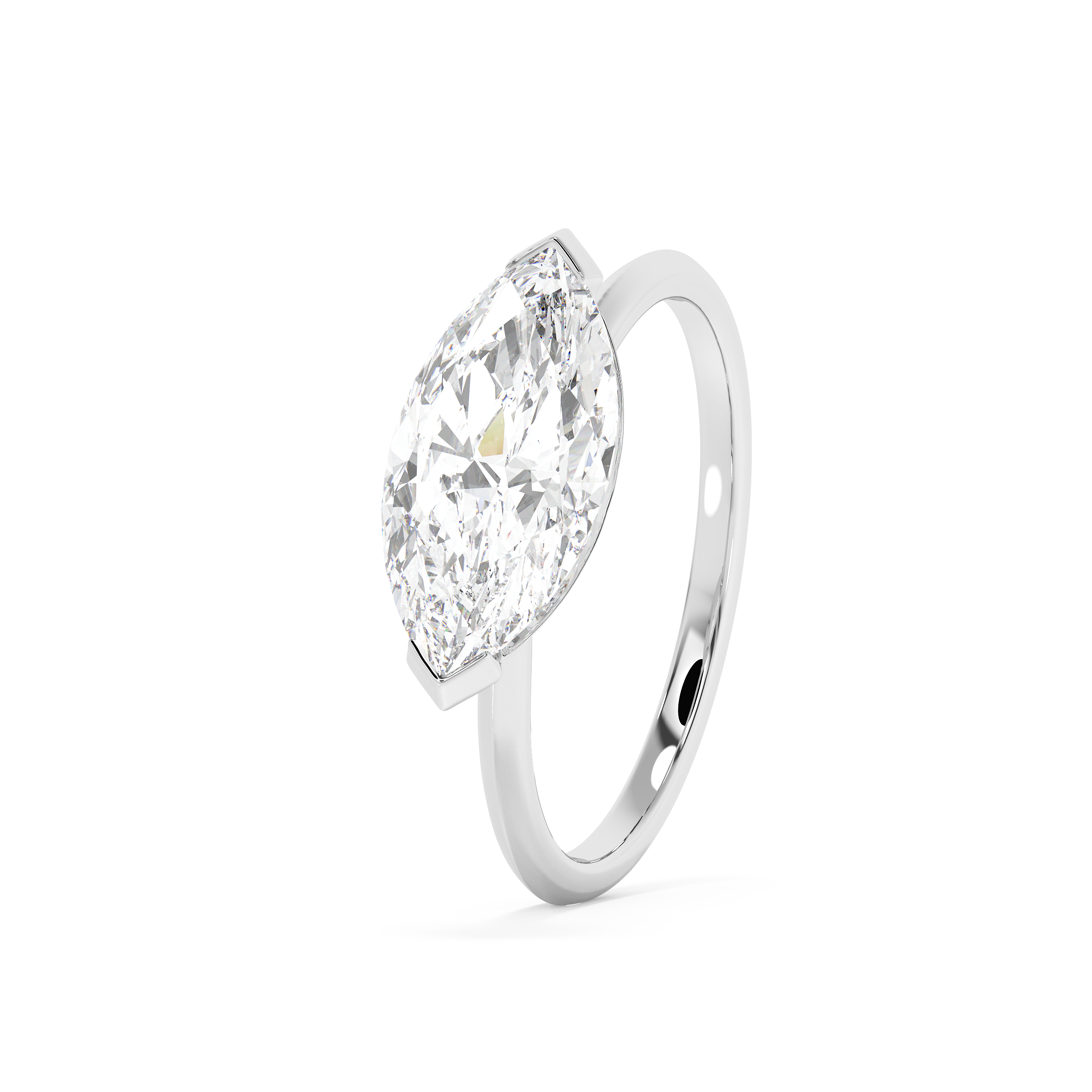 East West Marquise Solitaire Lab Grown Diamond Engagement Ring