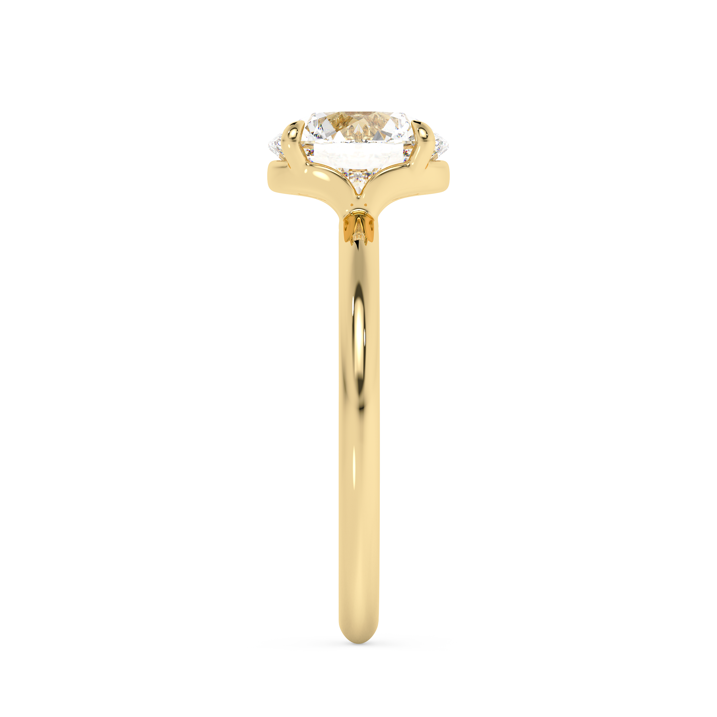 Round Solitaire Lab Grown Diamond Engagement Ring