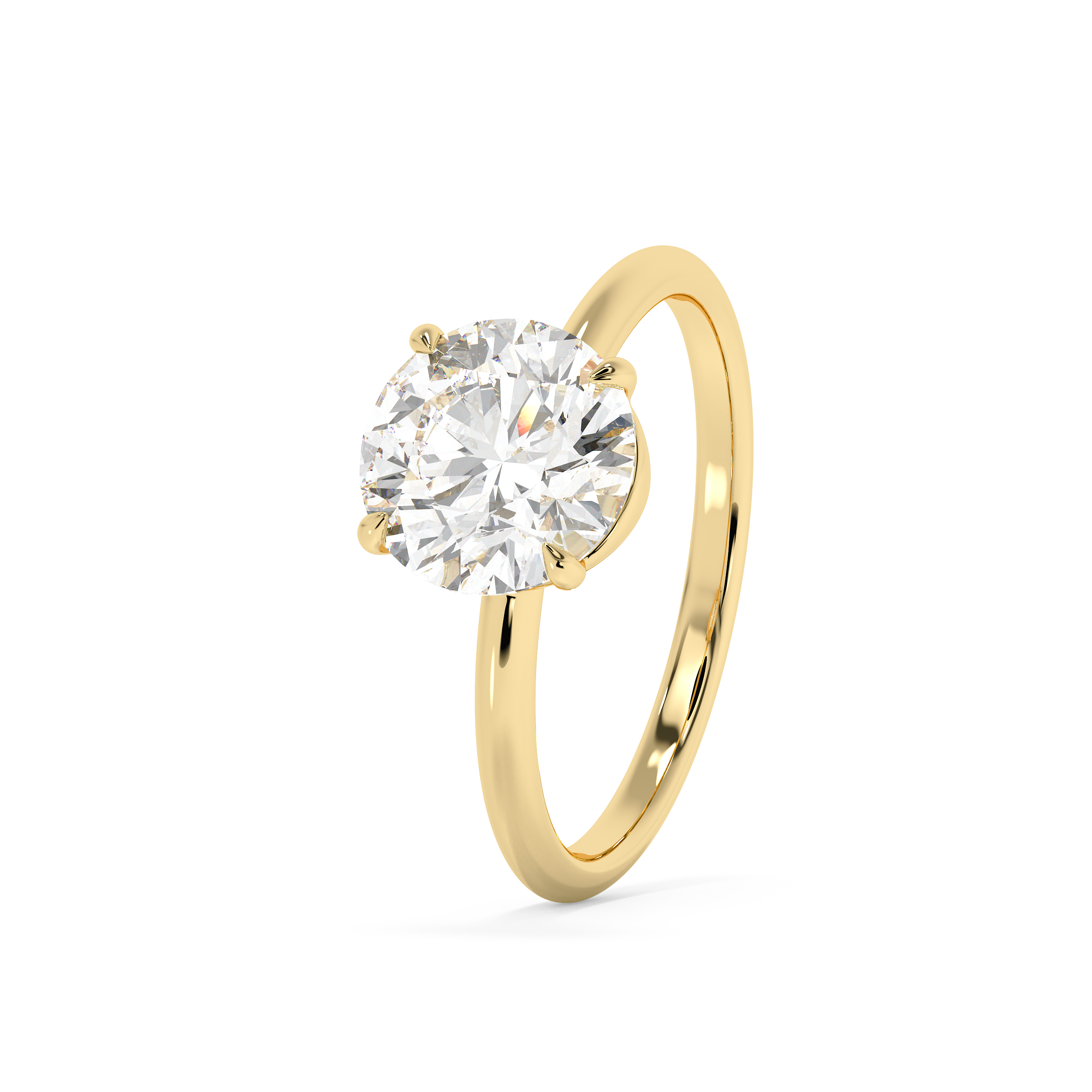 Round Solitaire Lab Grown Diamond Engagement Ring