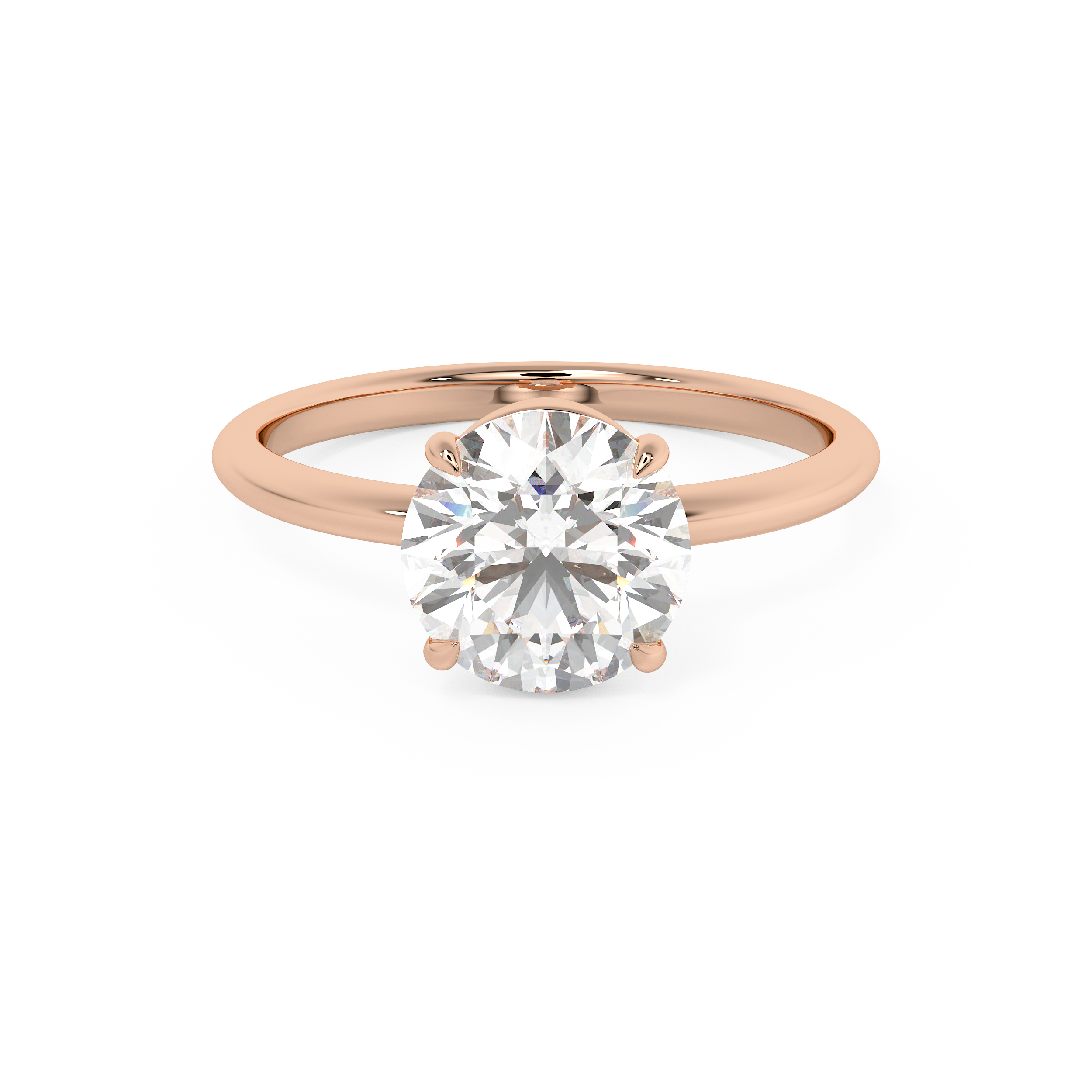 Round Solitaire Lab Grown Diamond Engagement Ring