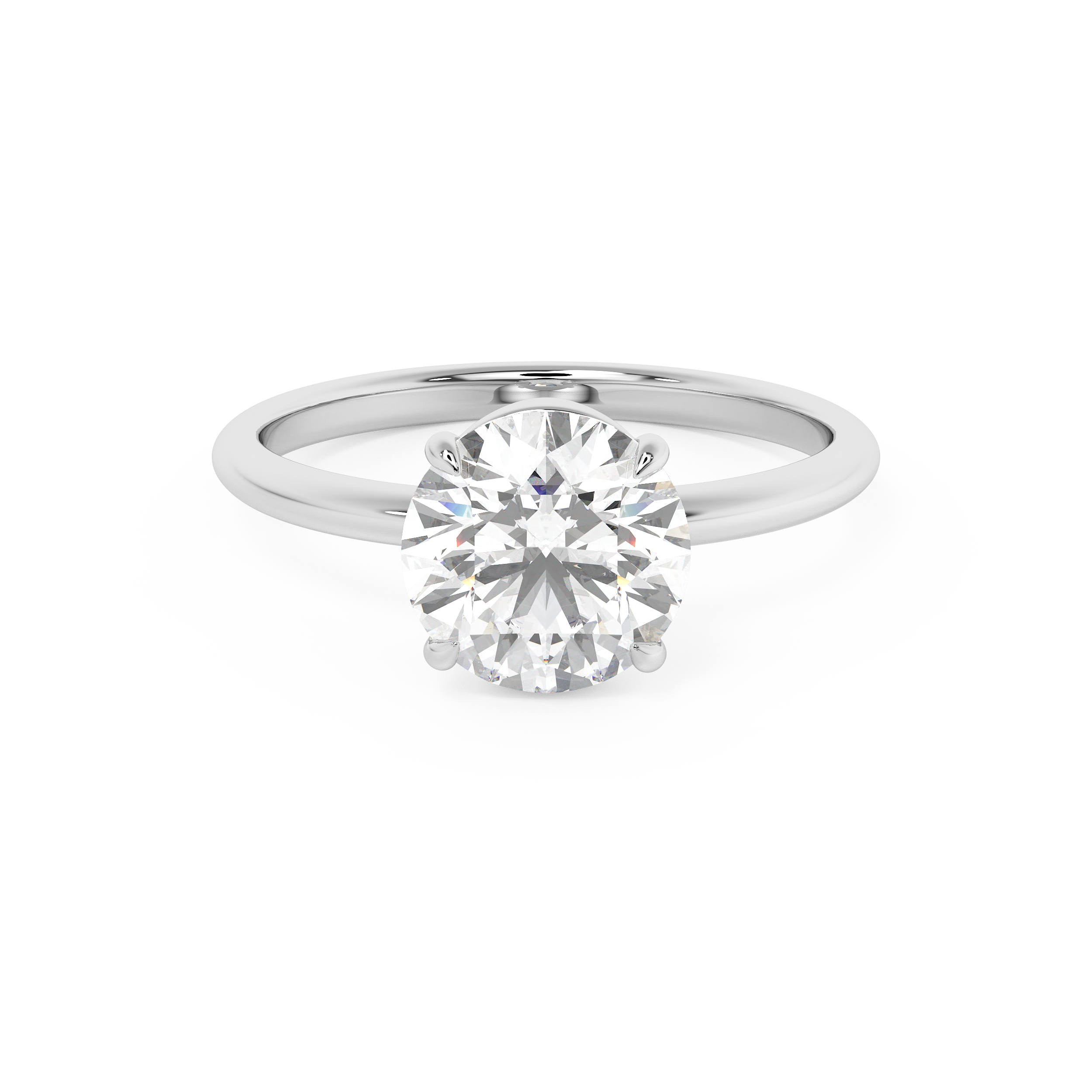 Round Solitaire Lab Grown Diamond Engagement Ring