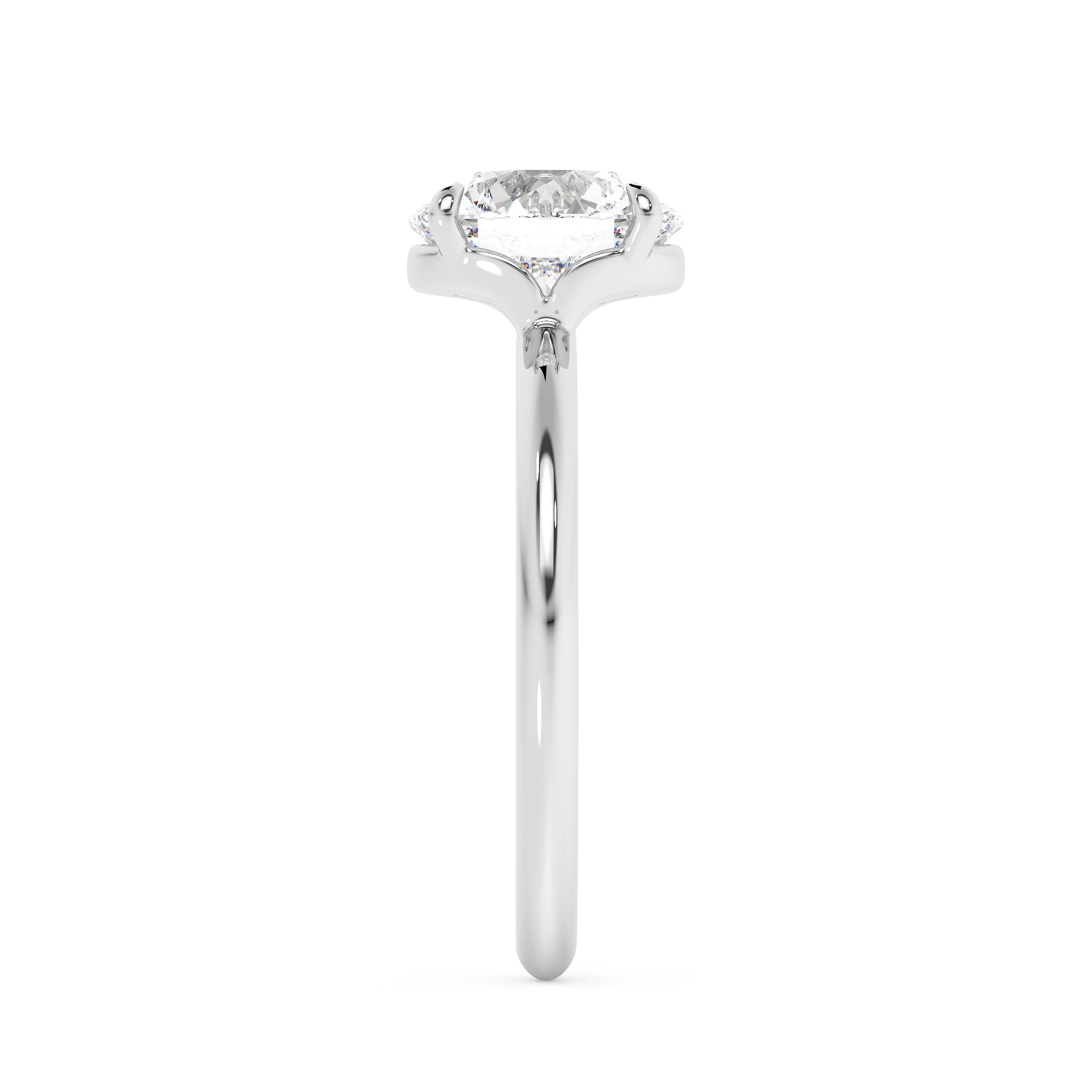 Round Solitaire Lab Grown Diamond Engagement Ring